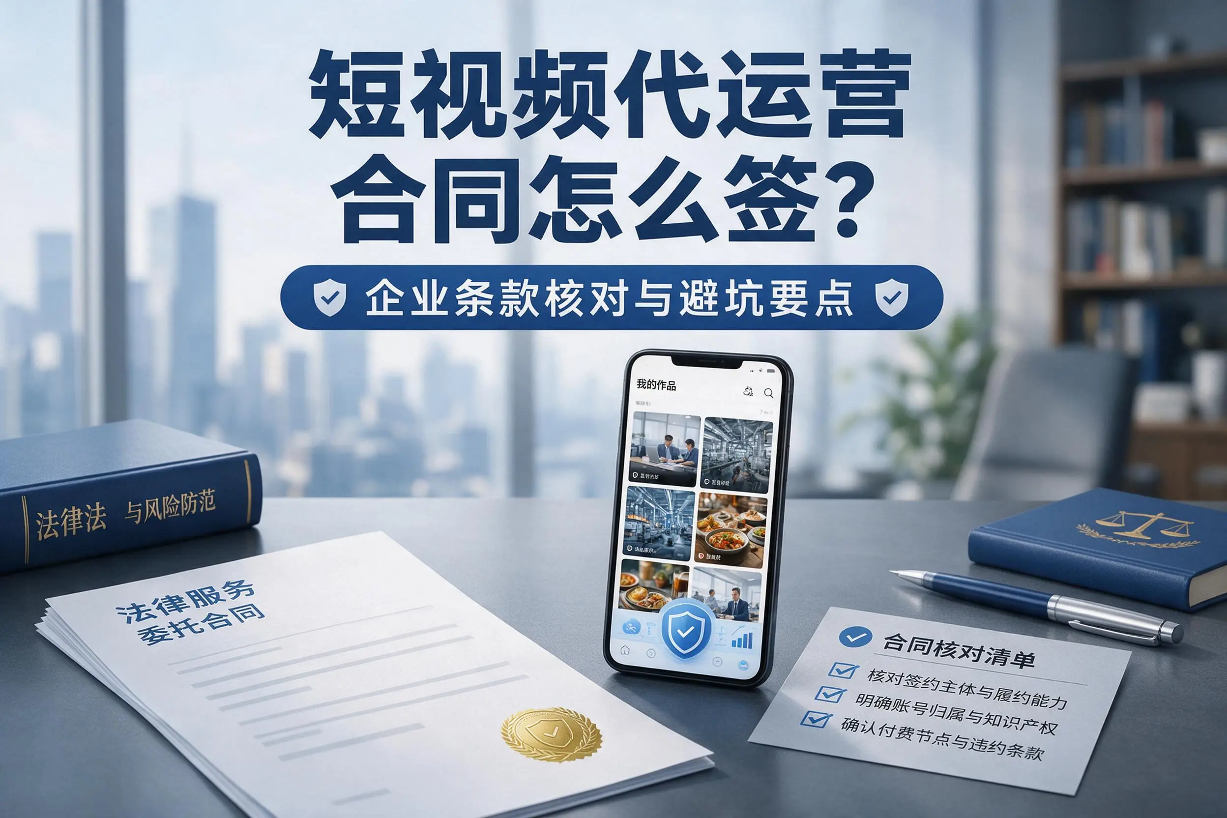 短视频代运营合同怎么签？南平企业条款核对与避坑要点