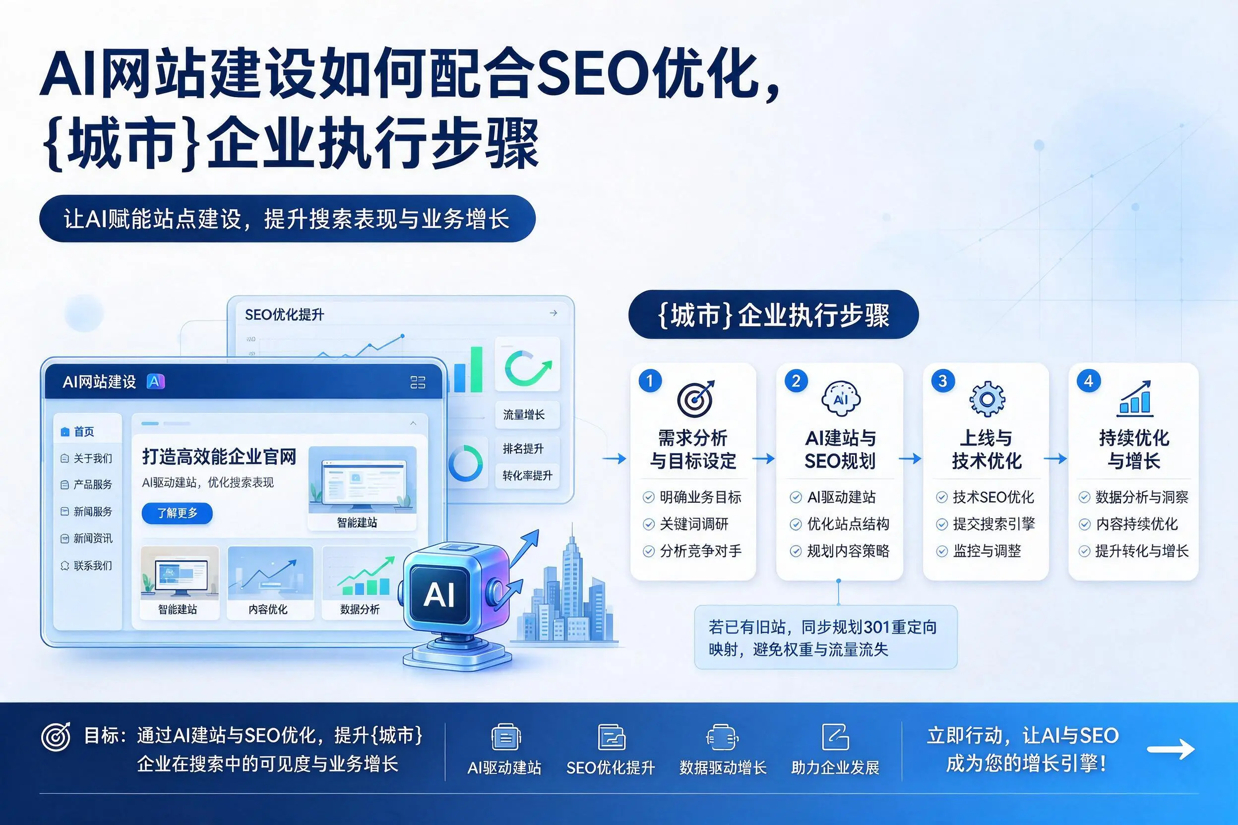 AI网站建设如何配合SEO优化，南平企业执行步骤
