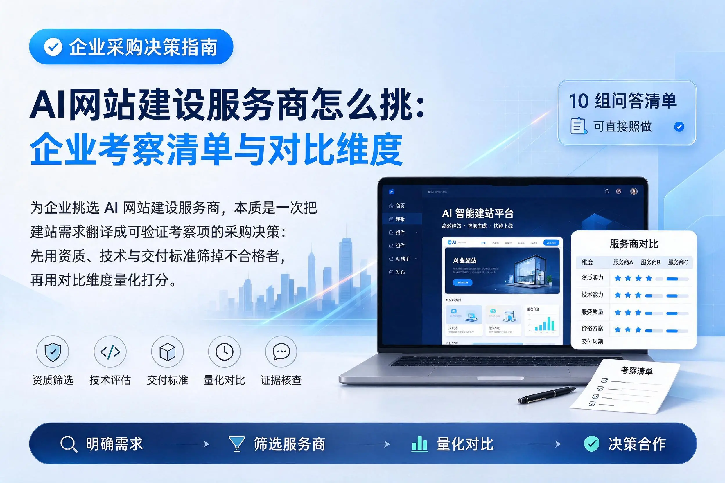 AI网站建设服务商怎么挑:南平企业考察清单与对比维度