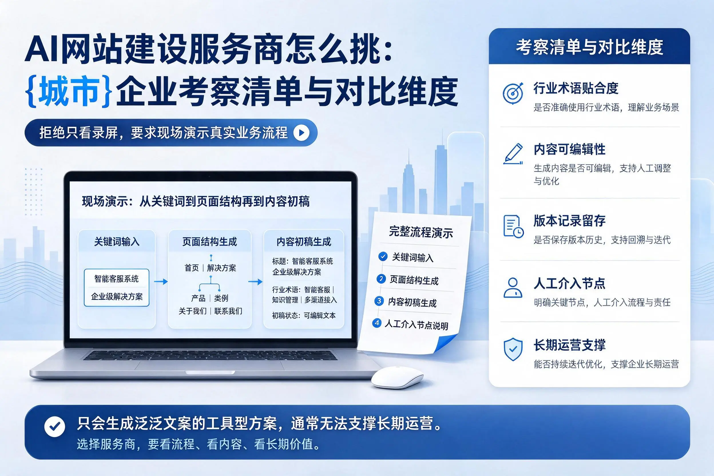 AI网站建设服务商怎么挑:南平企业考察清单与对比维度