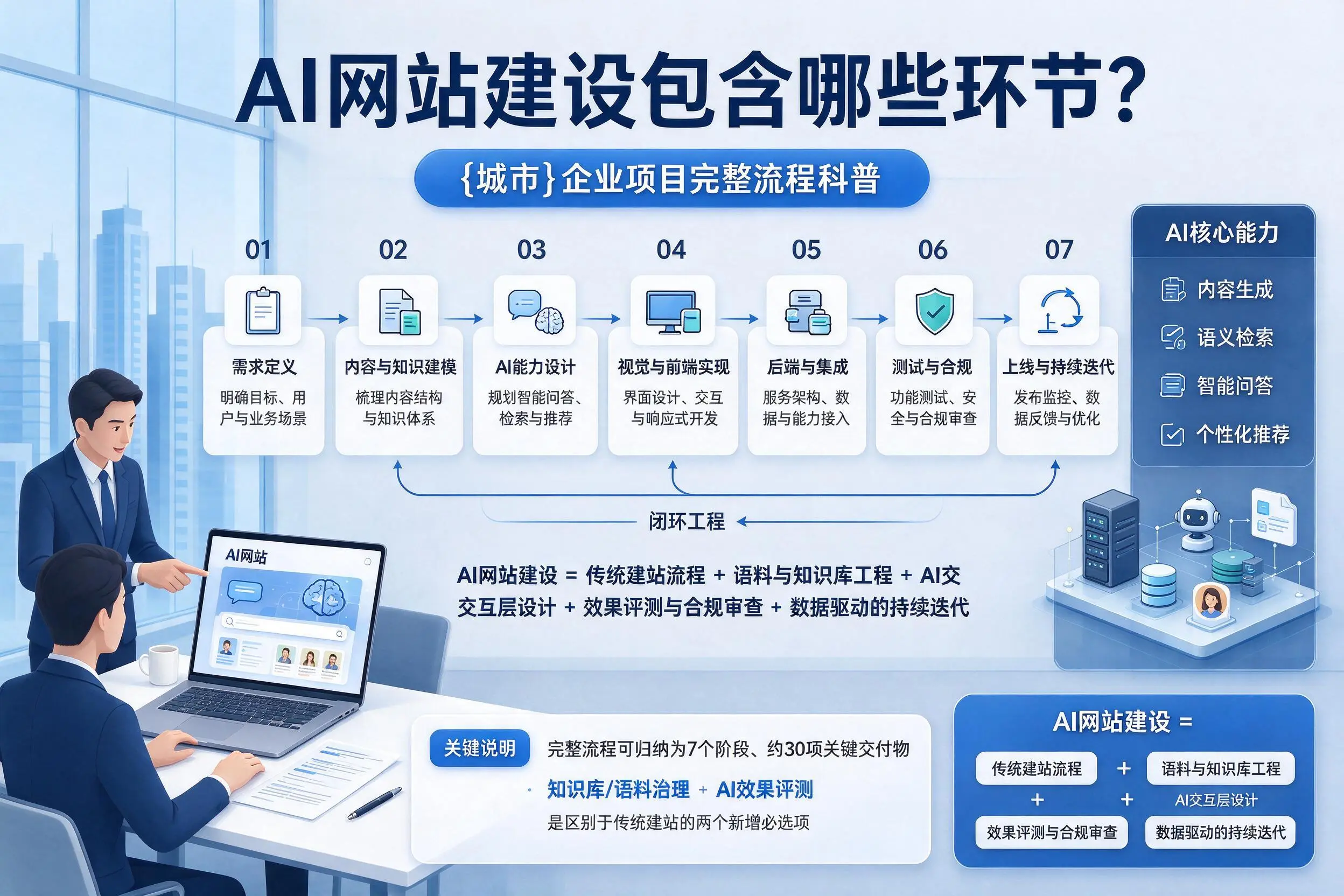AI网站建设包含哪些环节?南平企业项目完整流程科普